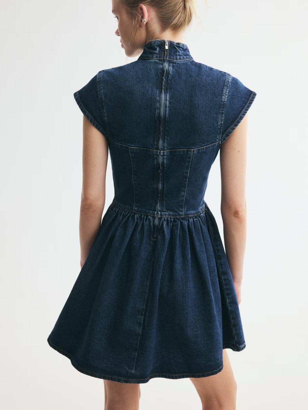 H&M Dark Blue Denim Mini Dress - Picture 2 of 2